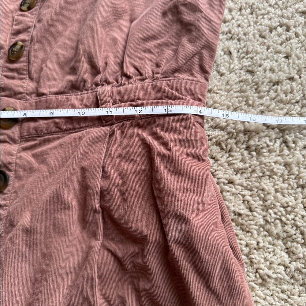 American Eagle Outfitters Mauve Button-Front Wide-Leg Jumpsuit - Picture 7 of 12
